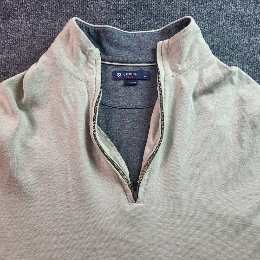 CREMEAUX Classics Mens L Beige 1/4 Zip Pullover Long Sleeve Casual Sweater